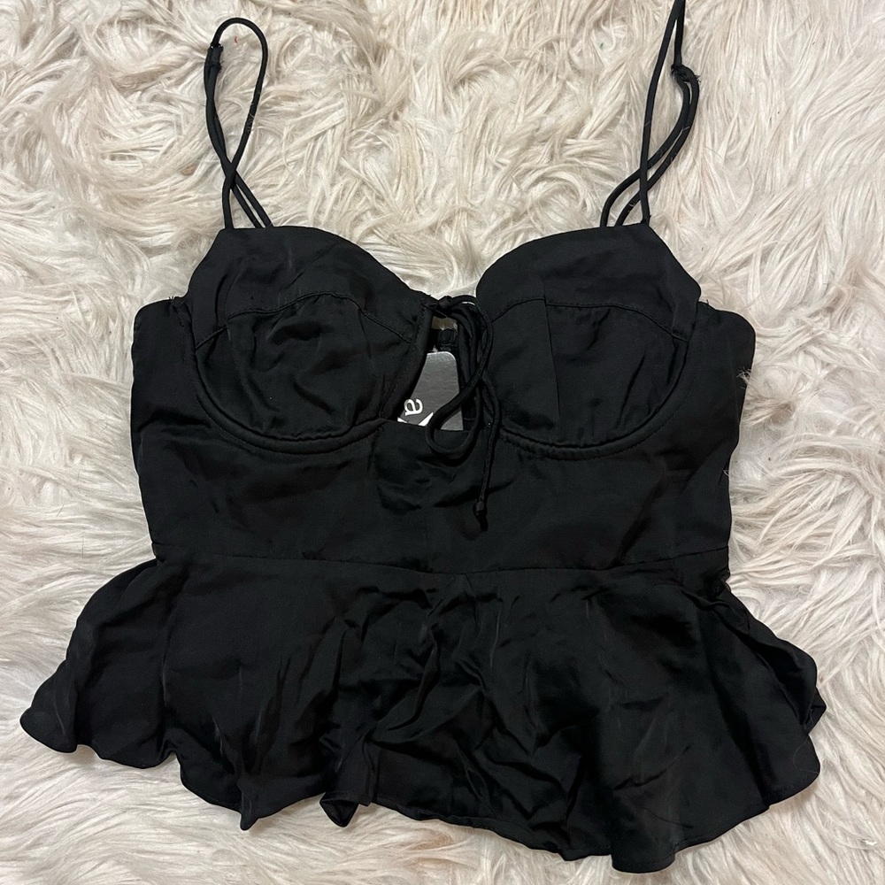 Olivaceous Corset Cropped Top - M